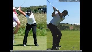 Jon Rahm golf swing  Long Iron faceon amp downtheline July 2017 [upl. by Eveiveneg984]