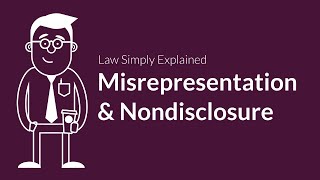 Misrepresentation and Nondisclosure  Contracts  Defenses amp Excuses [upl. by Eimirej]