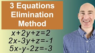 Solving Systems of 3 Equations Elimination [upl. by Halac]