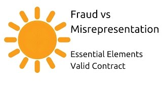 Fraud vs Misrepresentation  Other Essential Elements of a Valid Contract  CA CPT  CS amp CMA [upl. by Jessalyn]